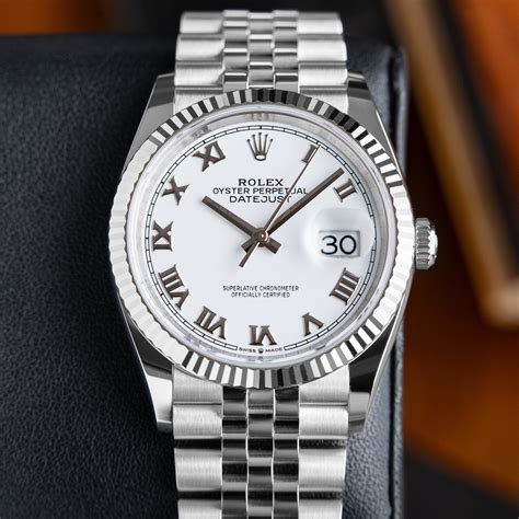 rolex datejust roulette 36mm white baton prezzo|rolex datejust 36.